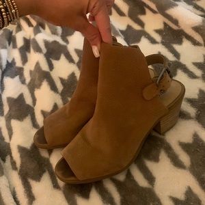 Lucky Brand suede leather open toe bootie